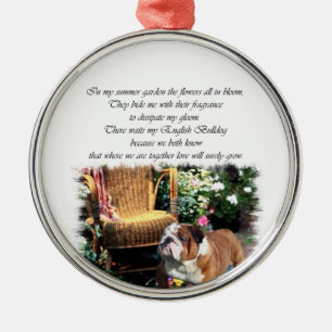 English Bulldog Art Summer Garden Metal Tree Decoration