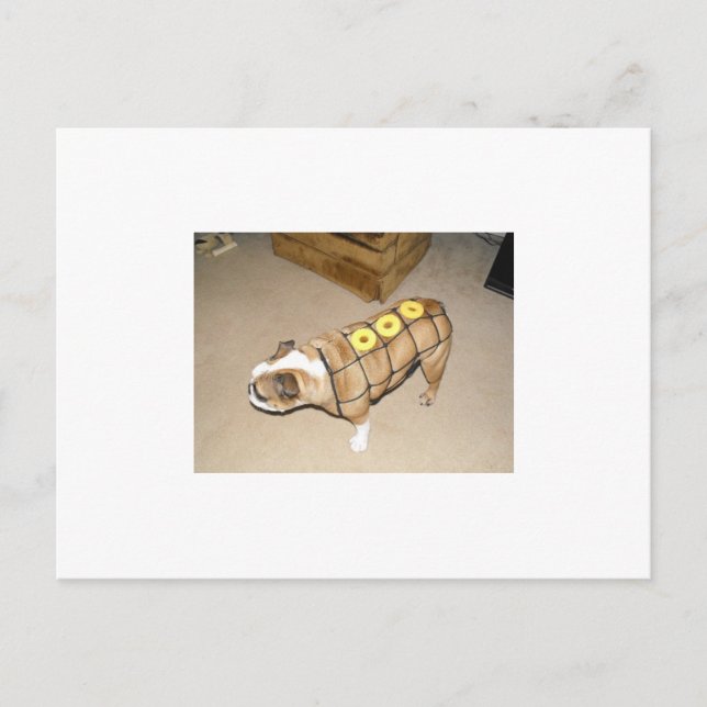 english bulldog as honeybaked ham postcard (Front)