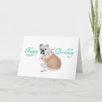 English Bulldog Birthday Card