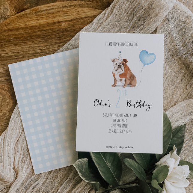 English Bulldog Birthday Invitation - Boy (Creator Uploaded)