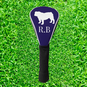 English Bulldog  Blue Navy  Golf Head Cover