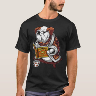 English Bulldog Book Reading Dog Funny Pet T-Shirt