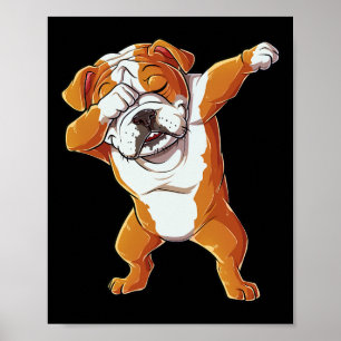 English Bulldog Boys Dab Dance Puppy Lover  Poster
