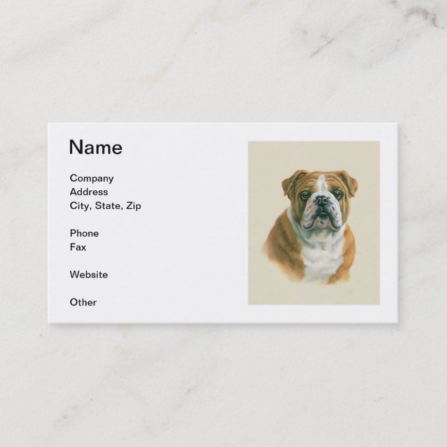 English Bulldog Business Cards (Front)