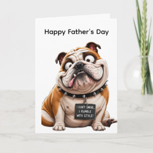 ENGLISH BULLDOG CARTOON FUNNY CARD