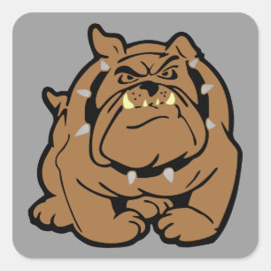 English Bulldog Cartoon Square Sticker