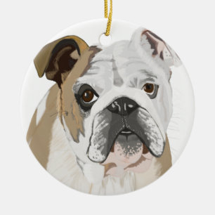 English Bulldog Ceramic Tree Decoration