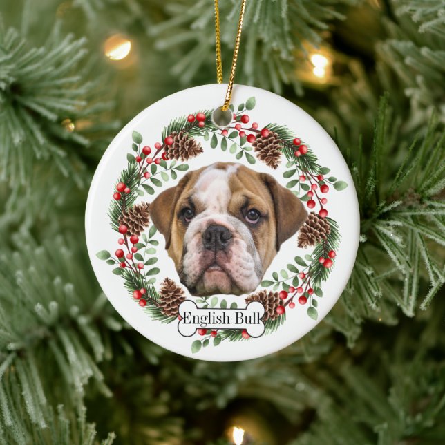 English Bulldog Ceramic Tree Decoration (Tree)
