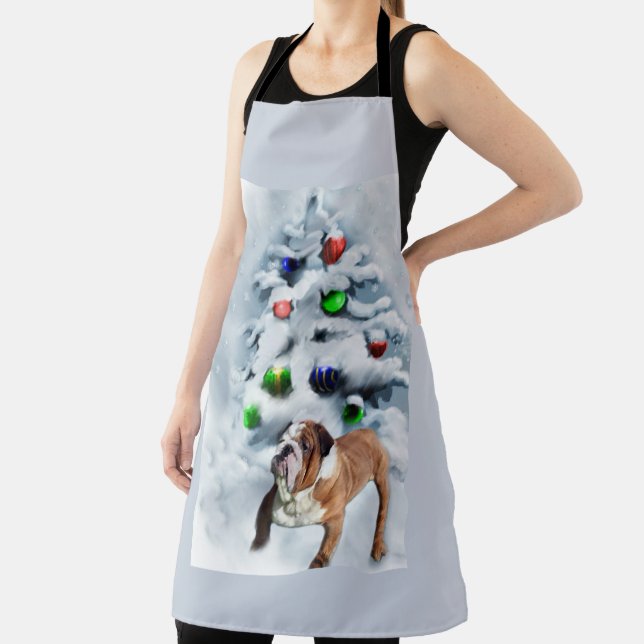 English Bulldog Christmas Apron (Insitu)