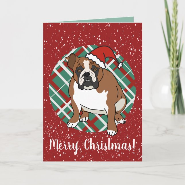 English Bulldog Christmas  Card (Front)