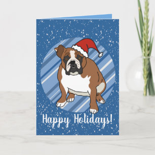 English Bulldog Christmas  Card