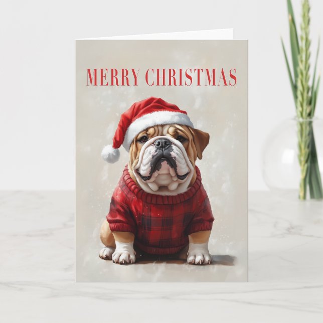 English Bulldog Christmas card (Front)