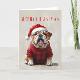 English Bulldog Christmas card