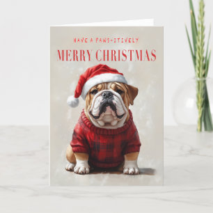 English bulldog Christmas card