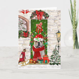 English Bulldog Christmas   Card