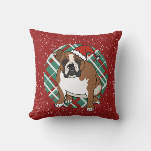 English Bulldog Christmas Cushion