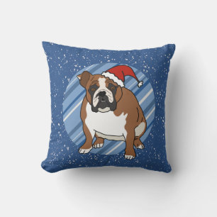 English Bulldog Christmas Cushion
