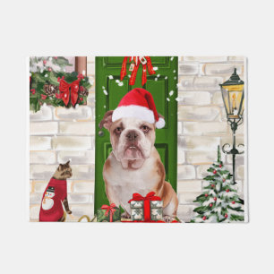 English Bulldog Christmas  Doormat