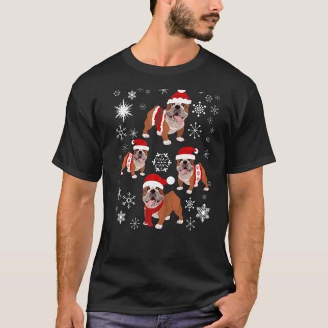English Bulldog Christmas For Bulldog T-Shirt (Front)