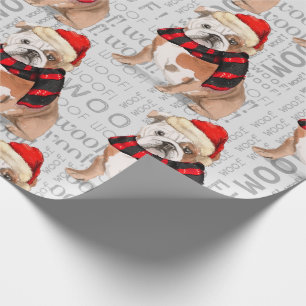 English Bulldog Christmas for Dog Lovers Wrapping Paper