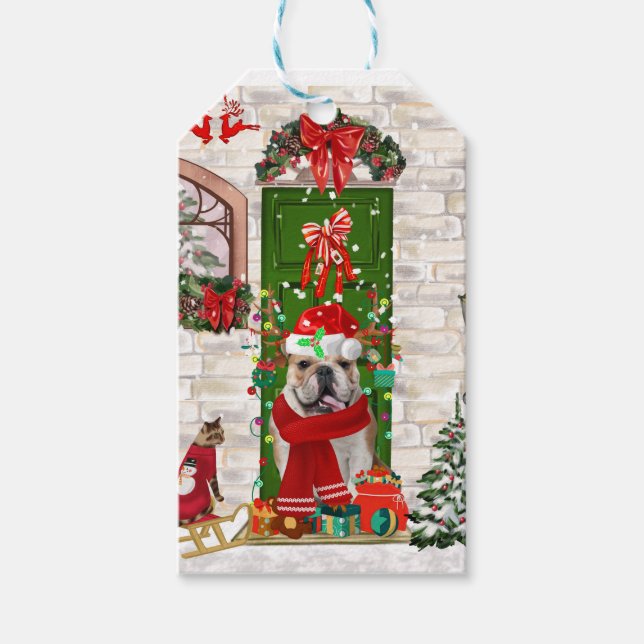 English Bulldog Christmas  Gift Tags (Front)