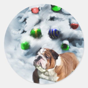 English Bulldog Christmas Gifts Classic Round Sticker