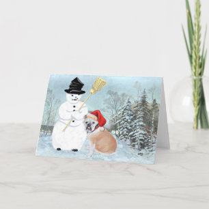 English Bulldog Christmas Holiday Card