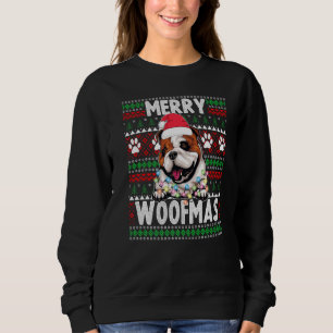English Bulldog Christmas Lights Dog Xmas Pajama Sweatshirt