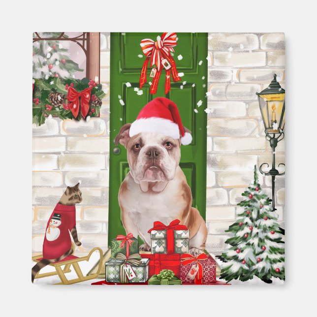 English Bulldog Christmas   Magnet (Front)