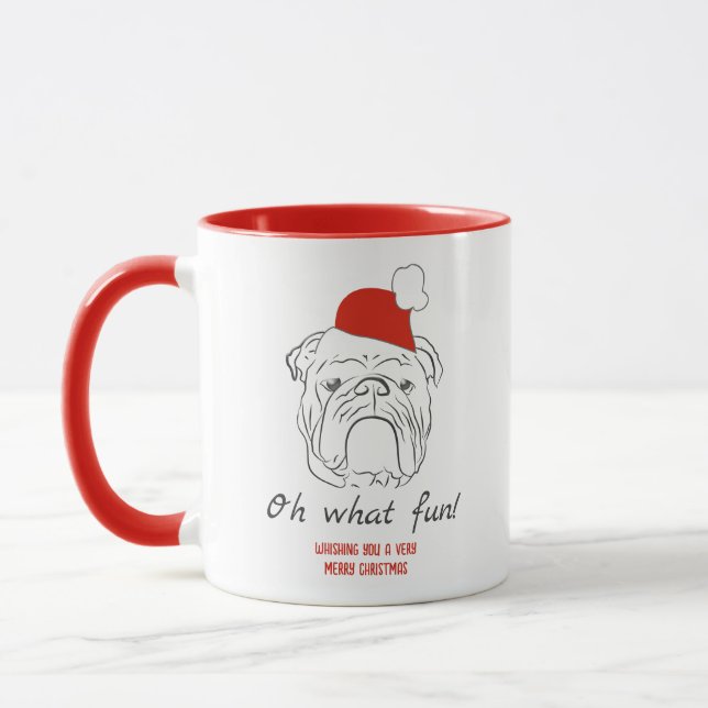 English Bulldog Christmas Mug (Left)