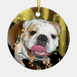 English Bulldog Christmas ornament
