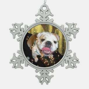 English bulldog Christmas ornament