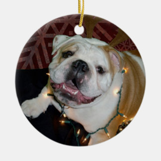 English Bulldog Christmas ornament