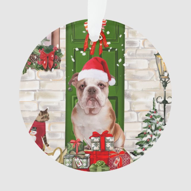English Bulldog Christmas   Ornament (Front)