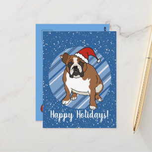 English Bulldog Christmas  Postcard