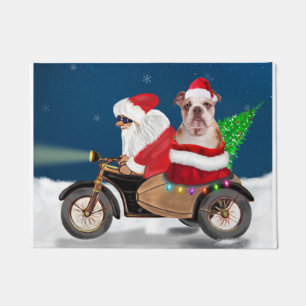 English Bulldog Christmas Santa Claus Doormat