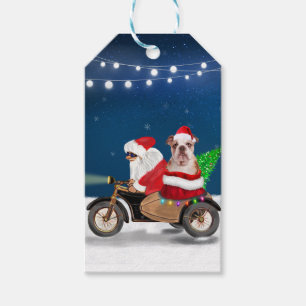 English Bulldog Christmas Santa Claus Gift Tags