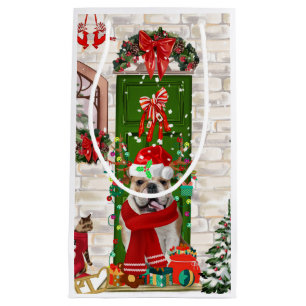 English Bulldog Christmas Small Gift Bag