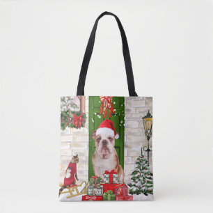 English Bulldog Christmas   Tote Bag