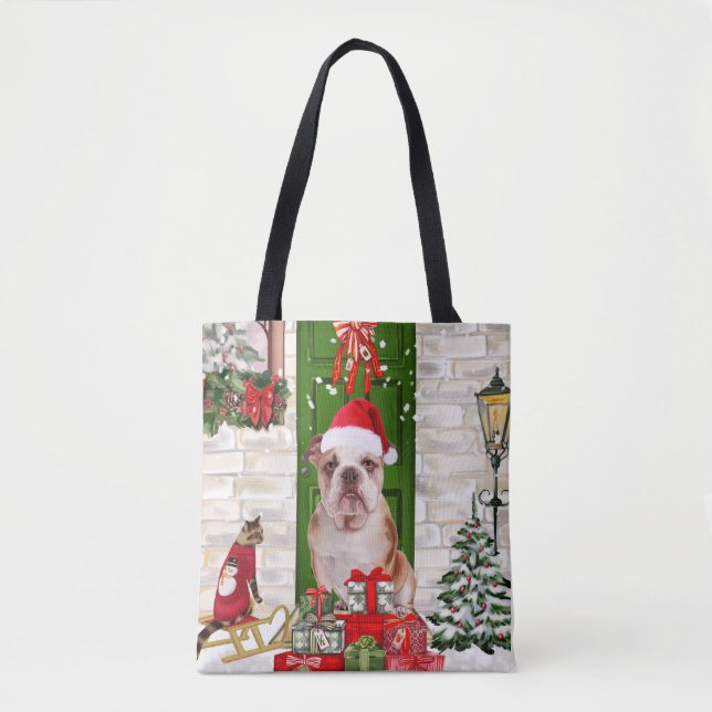 English Bulldog Christmas   Tote Bag (Front)