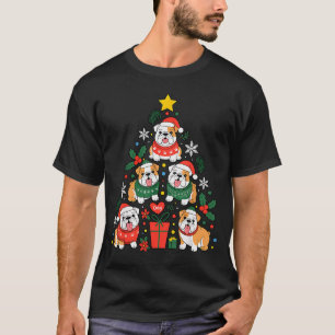 English Bulldog Christmas Tree Dog Lover Women Men T-Shirt