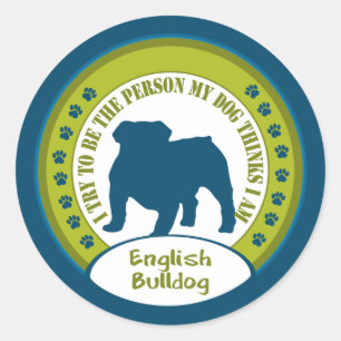 English Bulldog Classic Round Sticker