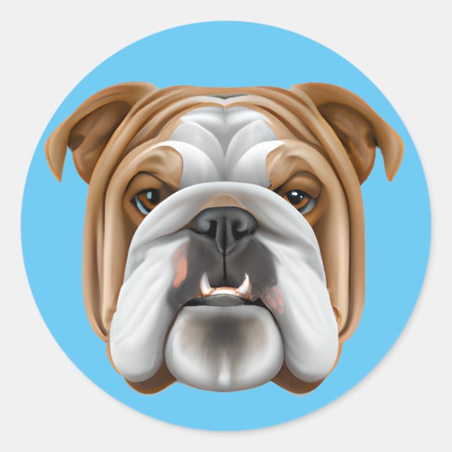 English Bulldog Classic Round Sticker (Front)