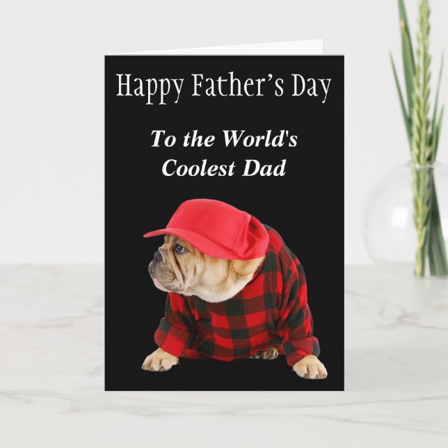 English Bulldog Coolest Dad Father's Day Card (Front)