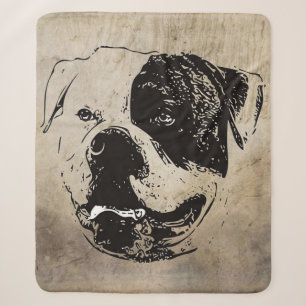 English Bulldog Cute Head Dog Bulldog Lover Gift Sherpa Blanket
