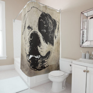 English Bulldog Cute Head Dog Bulldog Lover Gift Shower Curtain