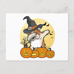 English Bulldog Dabbing Halloween Postcard