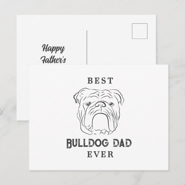 English Bulldog Dad Father's Day Greeting Card (Front/Back)