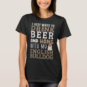 English Bulldog Dad Funny British Dog Lover Beer T-Shirt