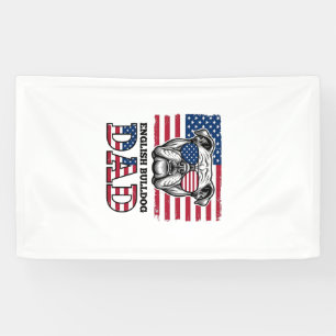 English Bulldog Dad Patriotic Vintage Shirt Design Banner